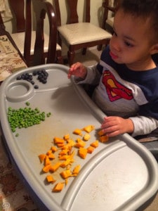 Child eating veggies