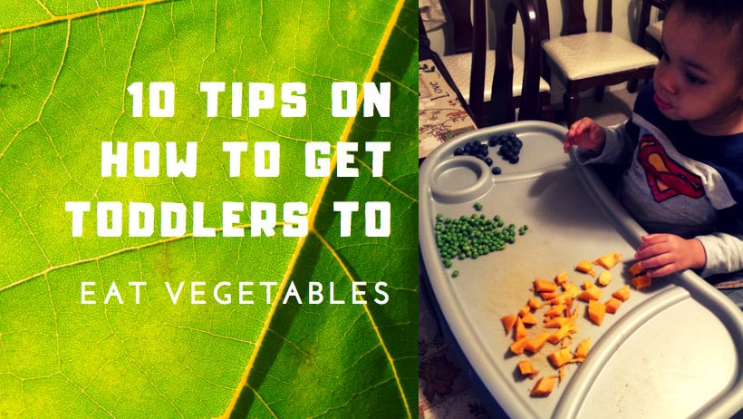 toddler eating vegetables