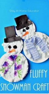 Fluffy Snowman arts and crafts ideas for kids