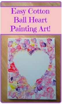 Cotton ball paint Hearts