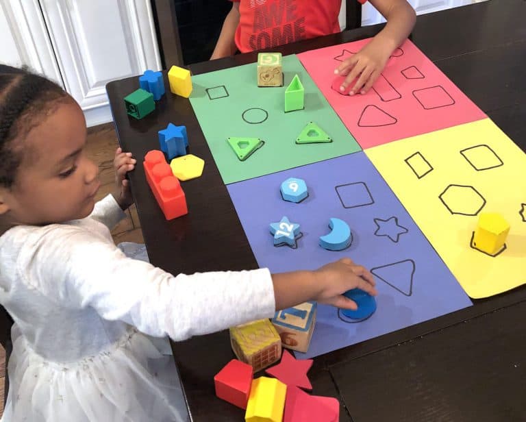 Shape Activities For Toddlers: Color and Shape Sorting