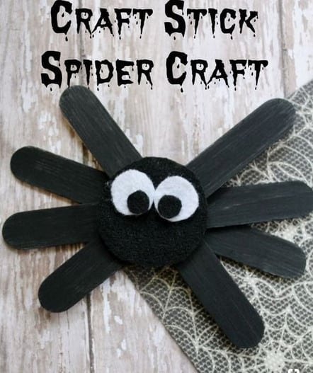 popsicle stick halloween spider 