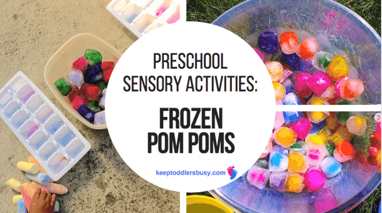 Brilliant Preschool Sensory Activities: Frozen Pom Poms