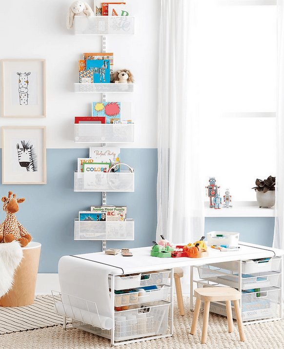 This amazing playroom storage look is amazing! Perfect storage for the kids. Mommy Experts Share 50 Playroom Storage Ideas That Will Turn Your Child's Messy Play Space Into An Organized and Safe Play Haven For Kids. Small Playrooms Too.