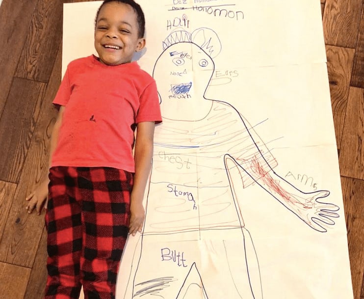 Cool Crafts Kids Will Love: Life-Sized Body Part Labeling