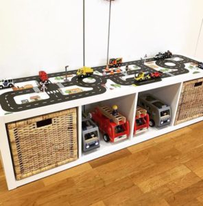 Turn your IKEA TROFAST WHITE storage into a play table with peel and stick decals. WHATS INCLUDED? - Decal for IKEA TROFAST pine storage - sheet size: 97.5x46 cm (decal is smaller to fit perfect for your white Trofast) IKEA furniture is NOT included. PLEASE NOTE: - the white and pine IKEA