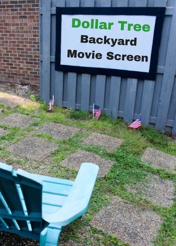 cheap diy Backyard Movie screen