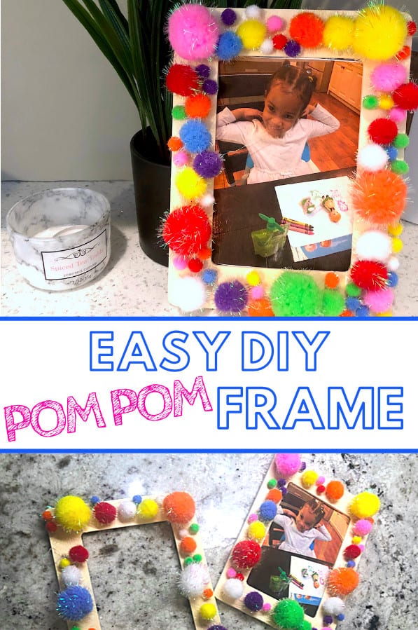 easy diy crafts, pom pom crafts, toddler crafts, frame crafts, keepsake crafts, toddler activities, preschooler activities, quarantine activities, picture frame crafts, arts and crafts for kids, arts and crafts ideas, pom pom craft ideas