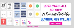 Free kids Wall Art Printables