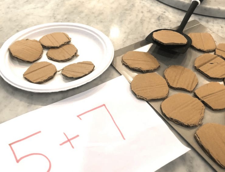 Preschool Math Games: Cardboard Cookie Math!