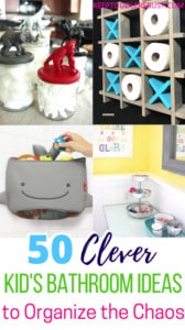 This Compilation of Amazing Kid's Bathroom Ideas Will Have You Wishing you Saw This Earlier! Bring Beautiful Organization To Your Kid's or Toddler's Bathroom! Kids bathroom decor ideas or shar