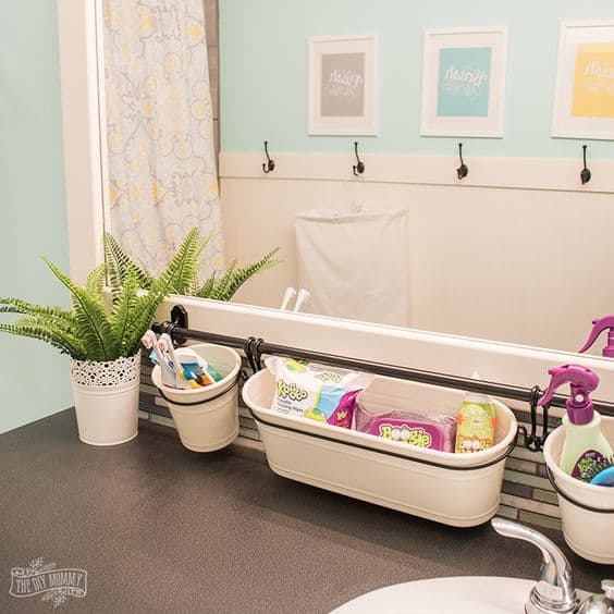 This Compilation of Amazing Kid's Bathroom Ideas Will Have You Wishing you Saw This Earlier! Bring Beautiful Organization To Your Kid's or Toddler's Bathroom! Kids bathroom decor ideas or shared bathrooms, boy's bathroom ideas, and girls bathroom ideas included