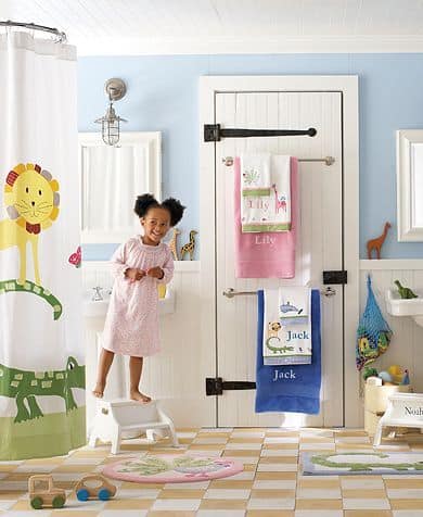 This Compilation of Amazing Kid's Bathroom Ideas Will Have You Wishing you Saw This Earlier! Bring Beautiful Organization To Your Kid's or Toddler's Bathroom! Kids bathroom decor ideas or shared bathrooms, boy's bathroom ideas, and girls bathroom ideas included