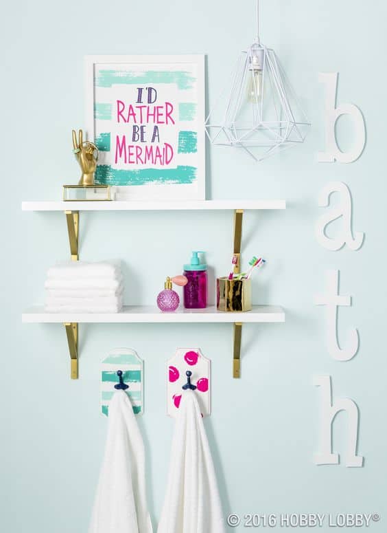 This Compilation of Amazing Kid's Bathroom Ideas Will Have You Wishing you Saw This Earlier! Bring Beautiful Organization To Your Kid's or Toddler's Bathroom! Kids bathroom decor ideas or shared bathrooms, boy's bathroom ideas, and girls bathroom ideas included