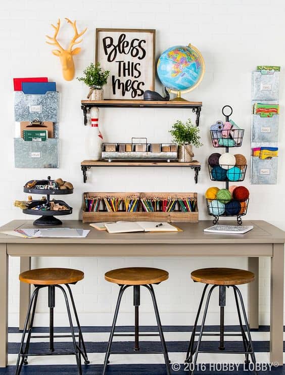 Mommy Experts Share 40 Homeschool Room Ideas That Will Turn Your Child's Space Into An Organized Learning Area For Kids In Small Spaces Too. Get Great Ideas For Home School Desks, Tables, and Storage