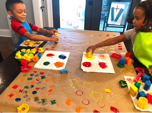 Preschool Shape Activity: Shape Stamping