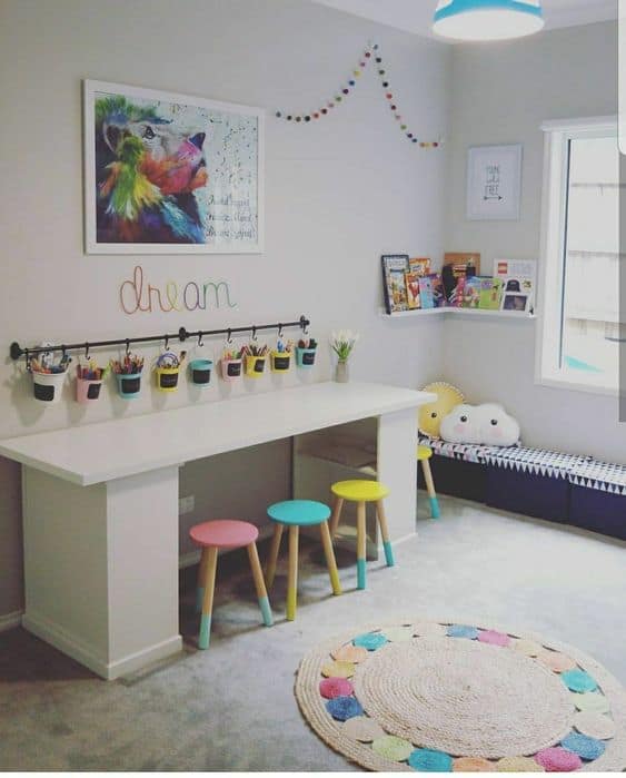 Mommy Experts Share 40 Homeschool Room Ideas That Will Turn Your Child's Space Into An Organized Learning Area For Kids In Small Spaces Too. Get Great Ideas For Home School Desks, Tables, and Storage