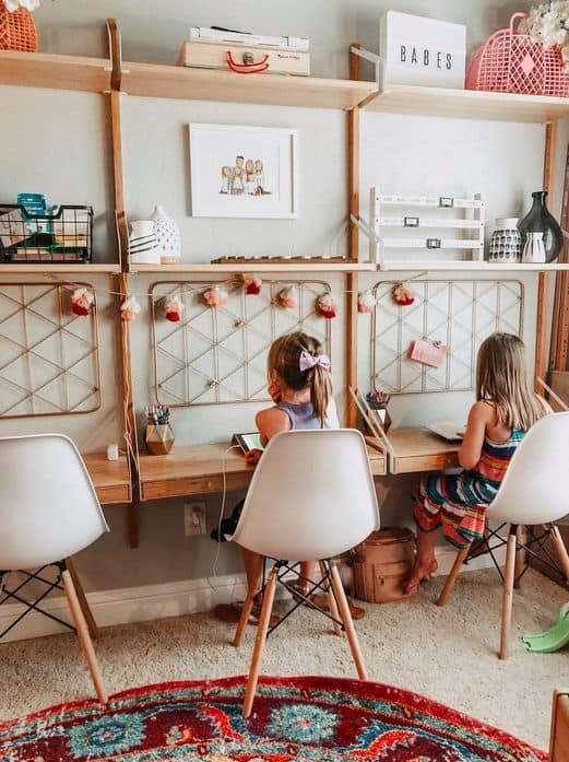 Mommy Experts Share 40 Homeschool Room Ideas That Will Turn Your Child's Space Into An Organized Learning Area For Kids In Small Spaces Too. Get Great Ideas For Home School Desks, Tables, and Storage