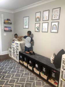 My Kid's Messy, Half Organized, Play Space Gets An IKEA Playroom Storage Makeover Into a Chíc, Organized, Kid's Room! We Painted Trofast Units Using Playrooms Ideas With Design Budget In Mind