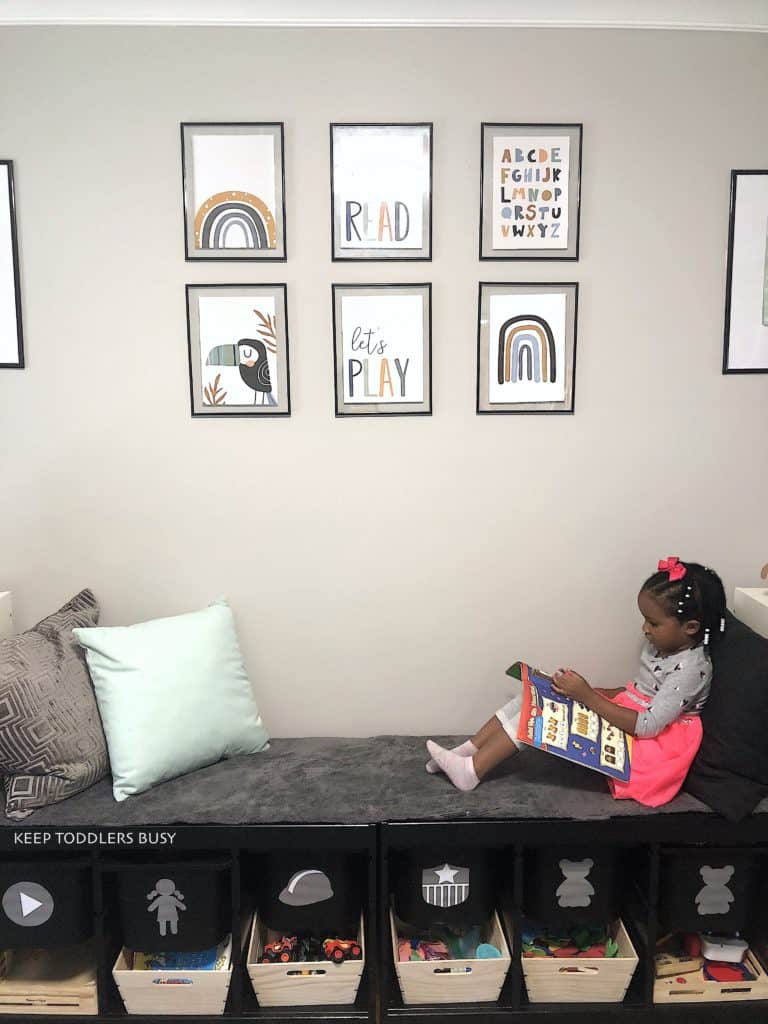 My Kid's Messy, Half Organized, Play Space Gets An IKEA Playroom Storage Makeover Into a Chíc, Organized, Kid's Room! We Painted Trofast Units Using Playrooms Ideas With Design Budget In Mind