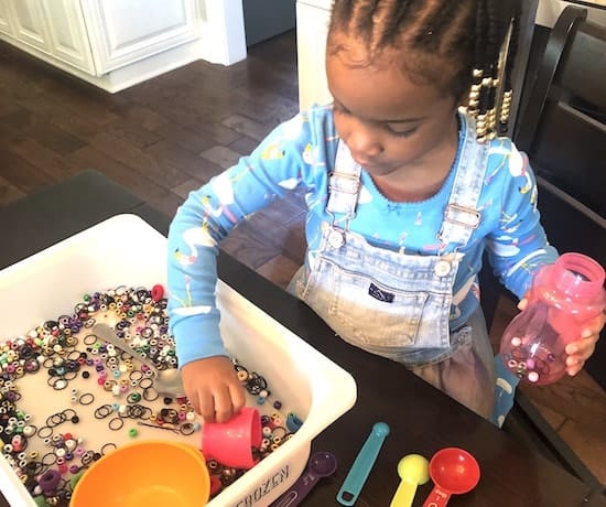 Easy Bead Sensory Activity for Toddlers