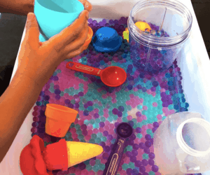 Looking for Sensory Activities That Toddlers Will Love? Well Check Out This Water Bead Sensory Bin Activity That Will Keep Your Child Occupied and Learning!