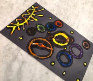 solar system salt painting for kids