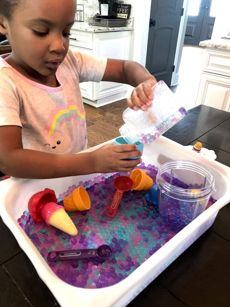 Looking for Sensory Activities That Toddlers Will Love? Well Check Out This Water Bead Sensory Bin Activity That Will Keep Your Child Occupied and Learning!