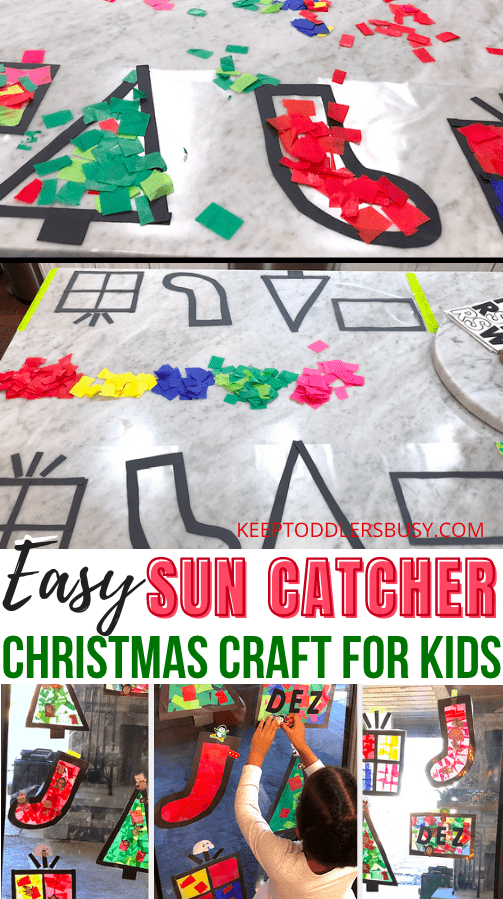 Christmas Crafts just Make This Time of The Year Special! This Easy Suncatcher Craft Kids Will Love Is Super Fun For The Holidays! #christmascrafts #christmas #Christmascraftsforkids #suncatchers