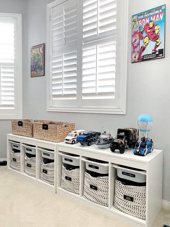 Check Out These Genius Playroom Organization Ideas For Boys! These Are Amazing Ideas For Craft Storage, Toy Storage, And Room Ideas Specifically For Our Boys! #playroomideas #playroomorganization