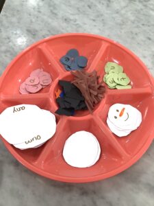 Winter Sight Word Activity tray