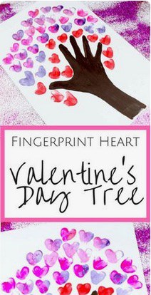 Valentine heart tree craft