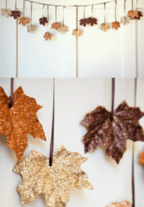 glitter leaf garland
